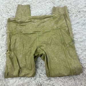 Lululemon Fast and Free High Rise Tight 25" *Ice Dye Ice Wash Hazel Green